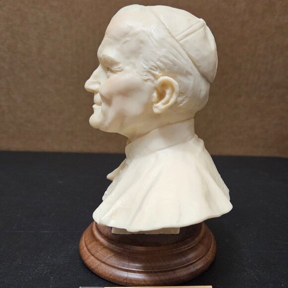A. Santini Bust of Pope John Paul II on a Wood Base - Picture 4 of 13